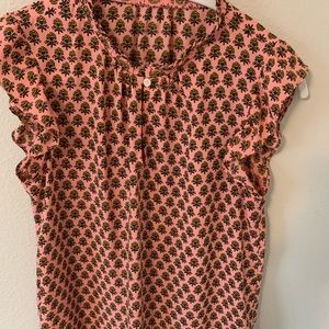 Loft - pink floral sleeveless top.